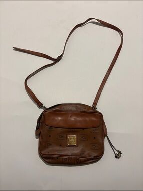 HCL Germany Vintage Brown Leather Crossbody Shoulder Bag